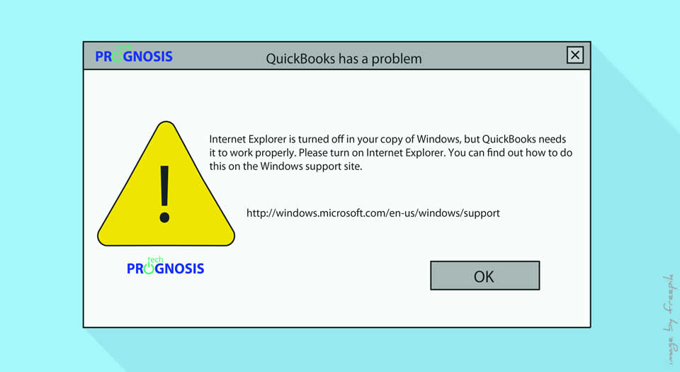 QuickBooks "Internet Explorer is turned off" Error Message